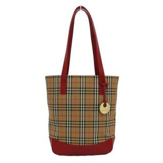 Burberry's バーバリーズ ヴィンテージ/ノバチェック柄トートバッグ/ベージュ×レッド/バーバリー/ABランク/04【中古】(トートバッグ)