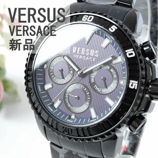 ヴェルサス(VERSUS)の紺/ブラック新品メンズ腕時計VERSUS VERSACE おしゃれネイビー黒(腕時計(アナログ))