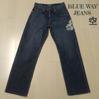 【BLUE WAY JEANS】空 デニムパンツ ジーンズ 和風 和雲 刺繍(デニム/ジーンズ)