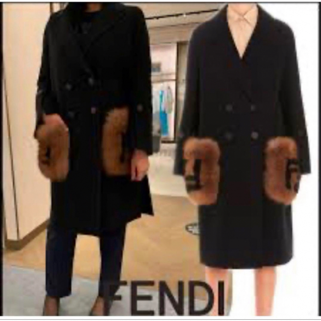 FENDI(フェンディ)の超美品 FENDI ポケットファーコート レディースのジャケット/アウター(ロングコート)の商品写真