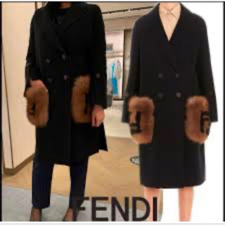 フェンディ(FENDI)の超美品 FENDI ポケットファーコート(ロングコート)
