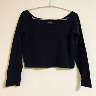 ギャルスター(GALSTAR)のCHIC MUSE クロップド丈 ニット NAVY M(ニット/セーター)