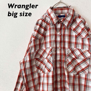 ラングラー(Wrangler)のラングラー　長袖シャツ　チェック　ワークシャツ　スナップボタン　男女兼用　M(シャツ)