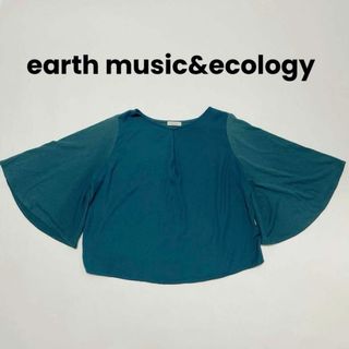 アースミュージックアンドエコロジー(earth music & ecology)のcu236/アースミュージック&エコロジー 異素材切替 トップスフレアカットソー(カットソー(長袖/七分))