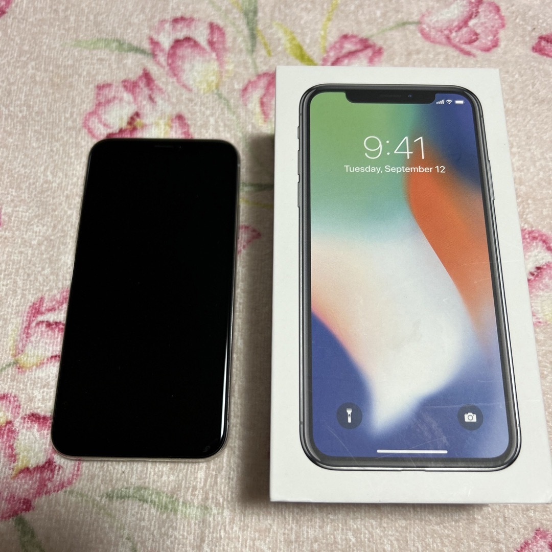 iPhone X 64GB シルバー 箱あり オンライン販売店 - www