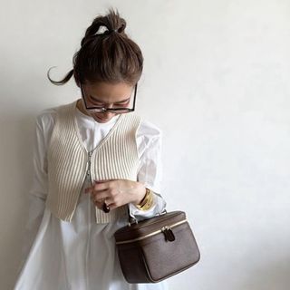 ユナイテッドアローズ(UNITED ARROWS)のmas様専用★chiiiibag   バニティ バッグ　チーバッグ　ブラウン (ハンドバッグ)