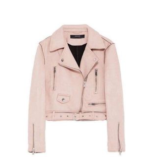 ザラ(ZARA)の【即購入⭕️】ZARA ピンクベージュ スエードライダース(ライダースジャケット)