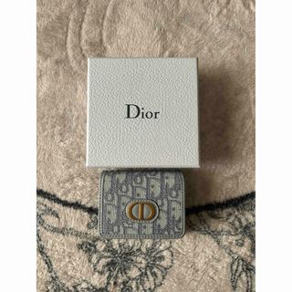 24時間発送 箱付き Dior 折り財布 ネイビー　トロッター　キャンバスレザー