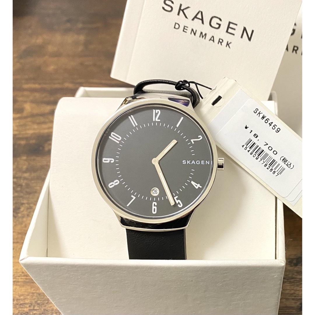 SKAGEN(スカーゲン)の【新品】SKAGEN Grenen ユニセックス ブラック&シルバー メンズの時計(腕時計(アナログ))の商品写真