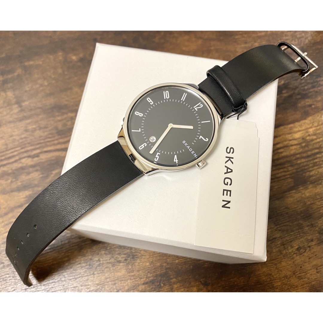 SKAGEN(スカーゲン)の【新品】SKAGEN Grenen ユニセックス ブラック&シルバー メンズの時計(腕時計(アナログ))の商品写真