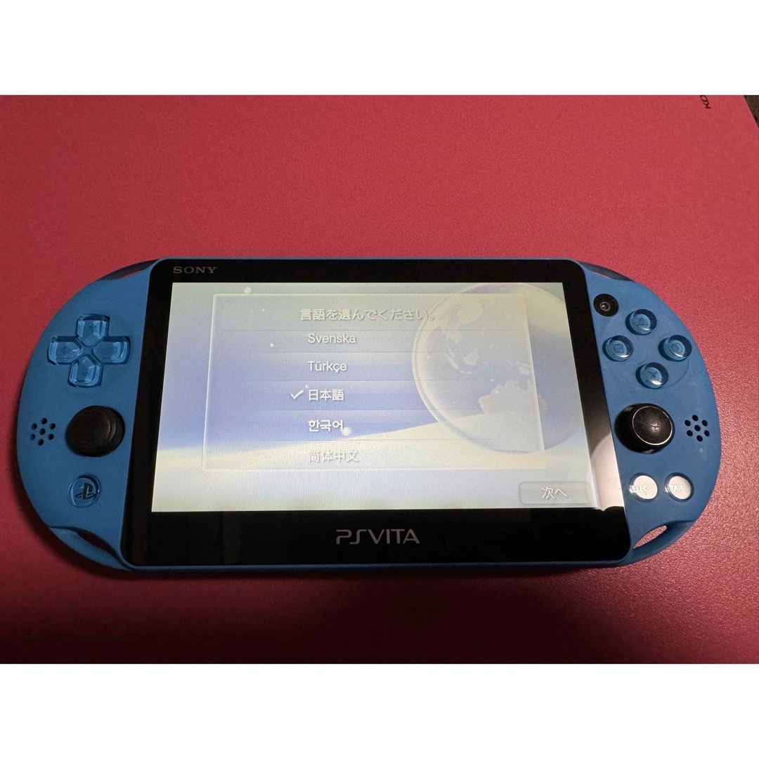 PlayStation Vita(プレイステーションヴィータ)のvita   アクアブルー　3 エンタメ/ホビーのゲームソフト/ゲーム機本体(携帯用ゲーム機本体)の商品写真