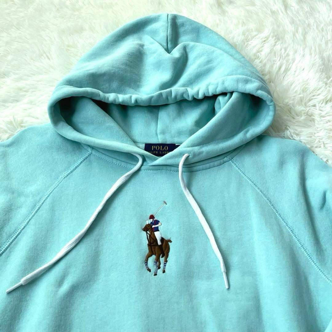 POLO RALPH LAUREN(ポロラルフローレン)のラルフローレン　ビッグポニー　ポロ　ミント　パーカー　大きめ　L レディースのトップス(パーカー)の商品写真