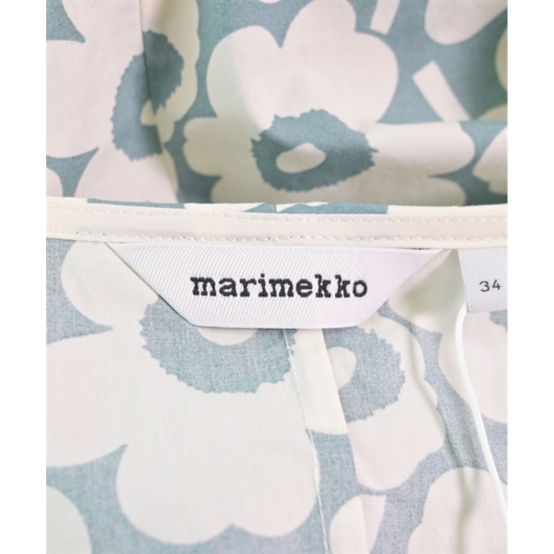 marimekko(マリメッコ)のmarimekko マリメッコ ワンピース 34(XS位) 緑x白(総柄) 【古着】【中古】 レディースのワンピース(ひざ丈ワンピース)の商品写真