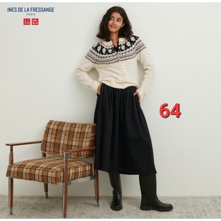 ユニクロ(UNIQLO)のユニクロ　イネス　デニムギャザースカート　64(ロングスカート)