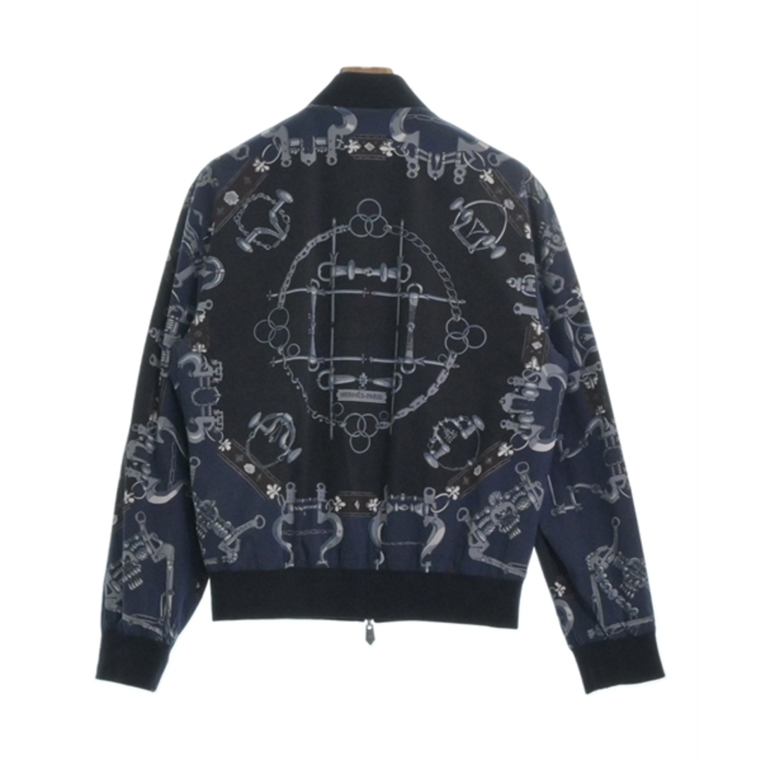 HERMES - HERMES エルメス ブルゾン 48(L位) 紺系x黒等(総柄 HERMES - HERMES エルメス ブルゾン 48(L位) 紺系x黒等(総柄