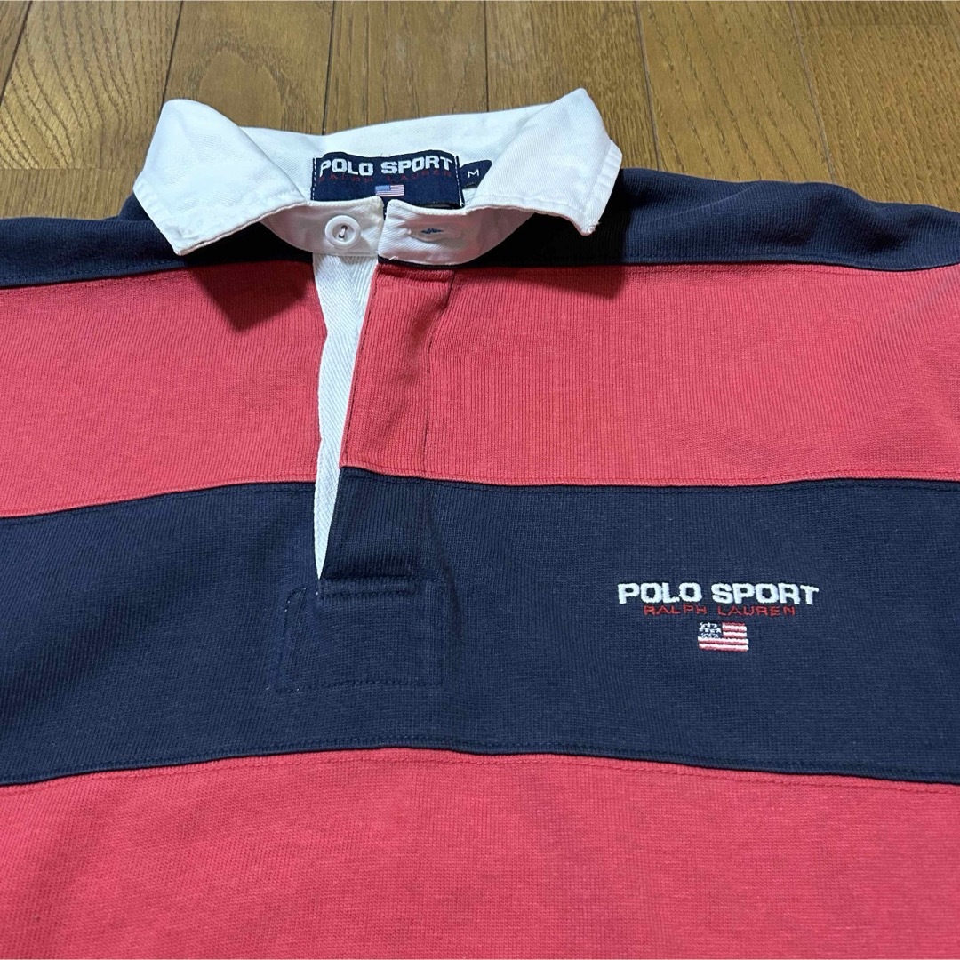 POLO RALPH LAUREN(ポロラルフローレン)の大きめM！ポロスポーツ POLO SPORT古着長袖ボーダーラガーシャツ メンズのトップス(シャツ)の商品写真