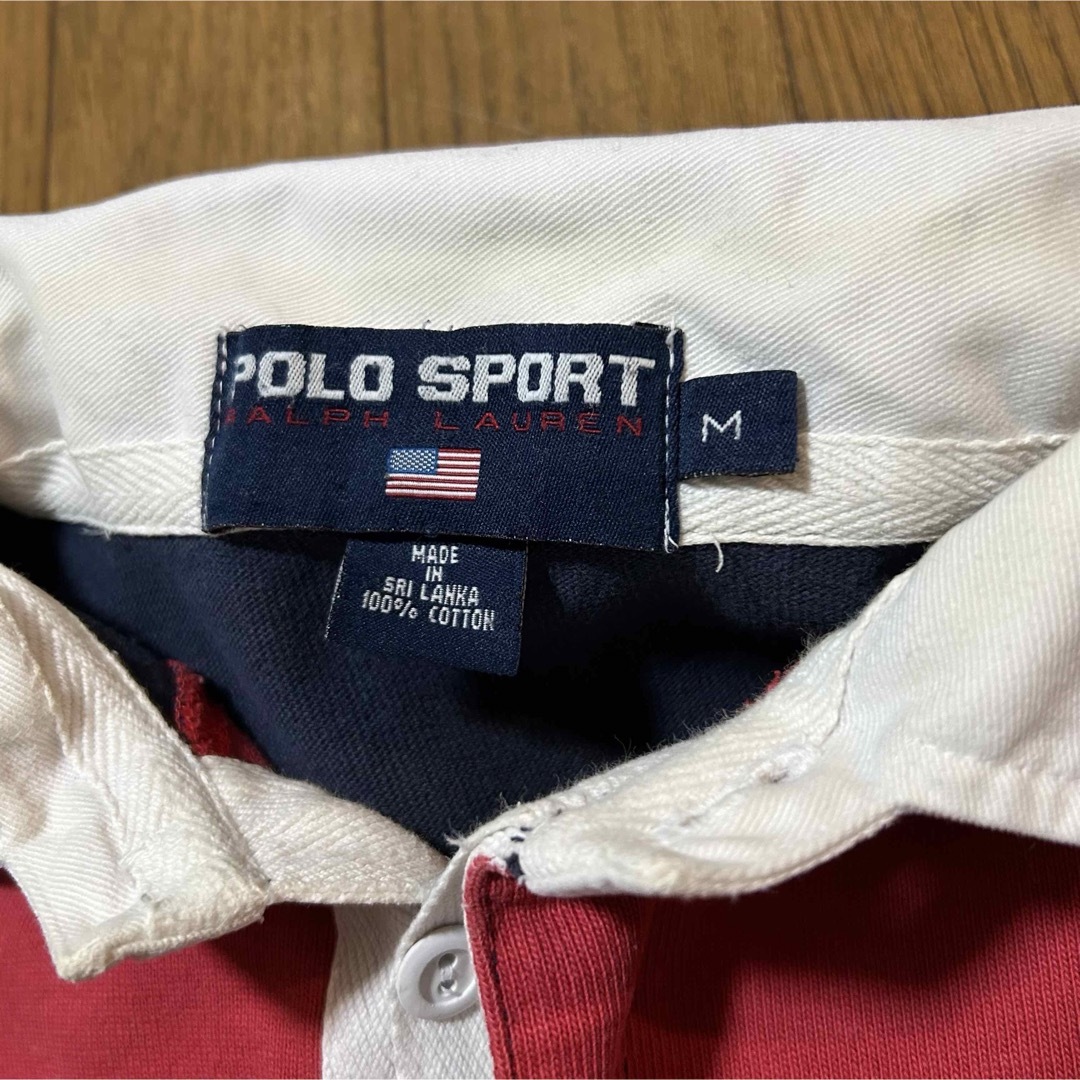 POLO RALPH LAUREN(ポロラルフローレン)の大きめM！ポロスポーツ POLO SPORT古着長袖ボーダーラガーシャツ メンズのトップス(シャツ)の商品写真