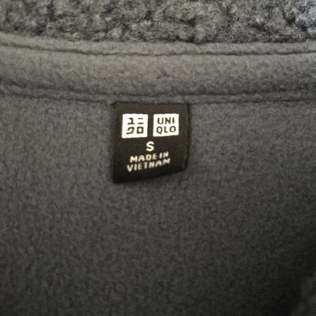UNIQLO(ユニクロ)のユニクロ　ボア　フリース　ステンカラー　ショート　コート　S　ブルー　あったか レディースのジャケット/アウター(その他)の商品写真