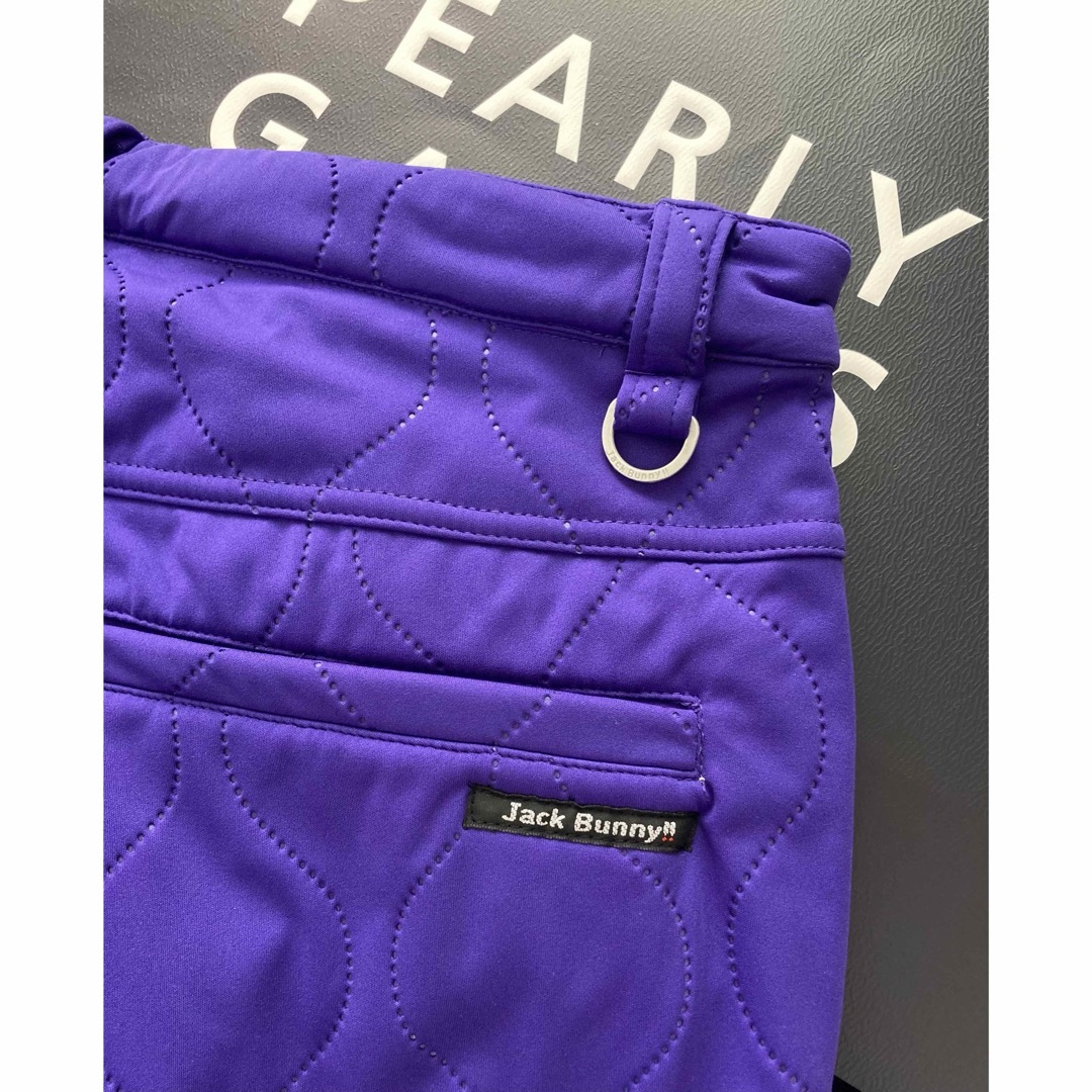新品 ジャックバニー ラミネート＋高周波キルト ストレッチパンツ(6)LL/紫PEARLYGATES
