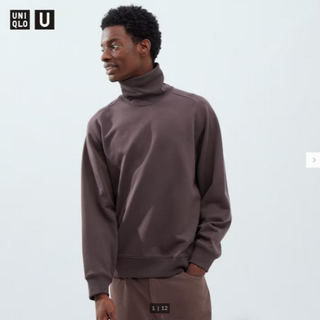 ユニクロ(UNIQLO)のユニクロU　スウェットタートルネックシャツ　PURPLEL　サイズL(スウェット)