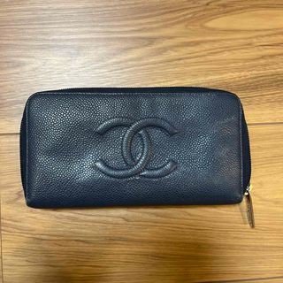 シャネル(CHANEL)のCHANEL シャネル 長財布 ココマーク ネイビー(財布)