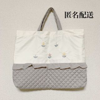 【新品】キルト 花刺繍レッスンバッグ 手提げバック 手提げ袋 女の子 完売品