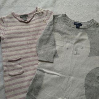 ベビーギャップ(babyGAP)のbabyGap カバーオール 2枚 60cm(カバーオール)