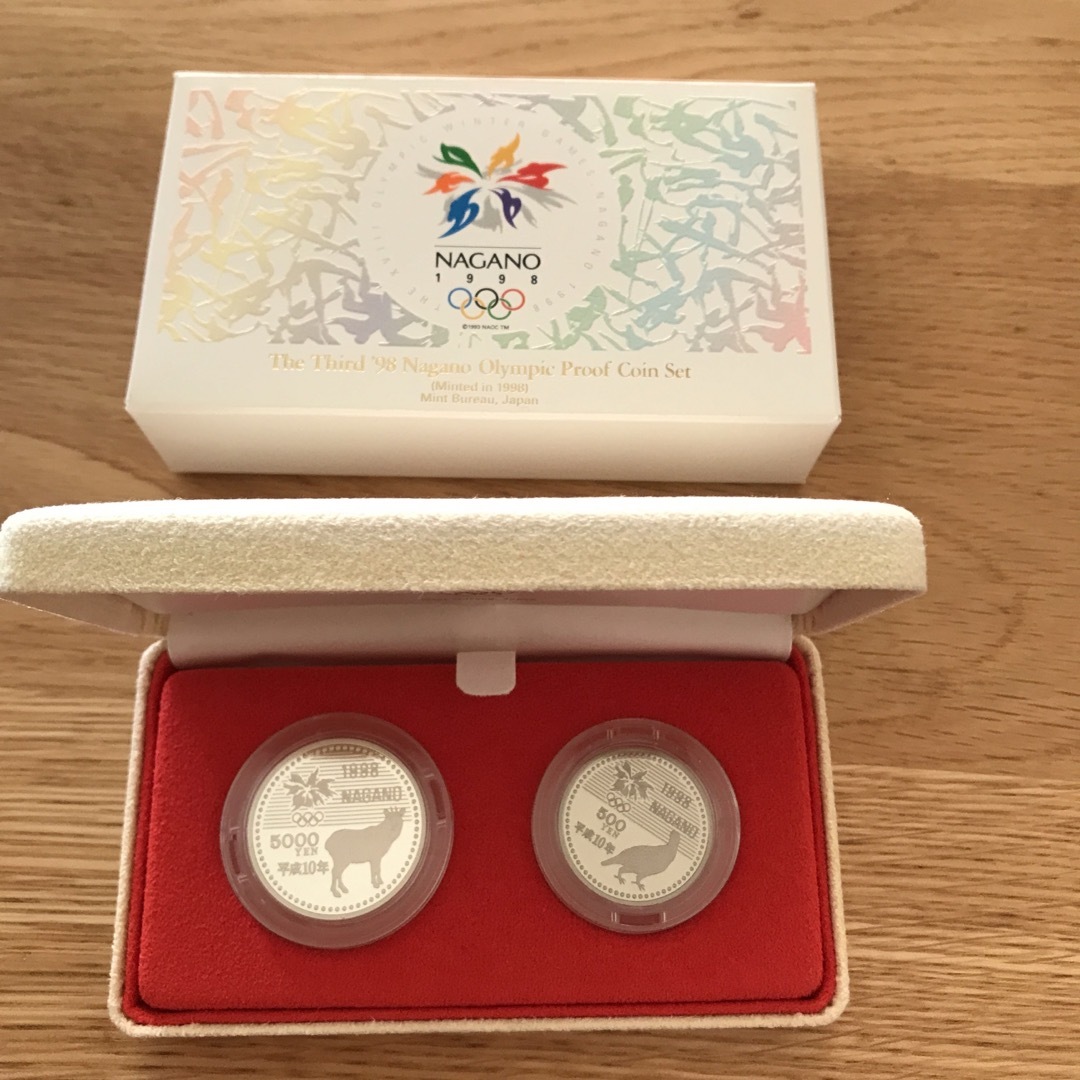貨幣長野オリンピック記念貨幣　記念硬貨　銀貨　白銅貨幣　第3次