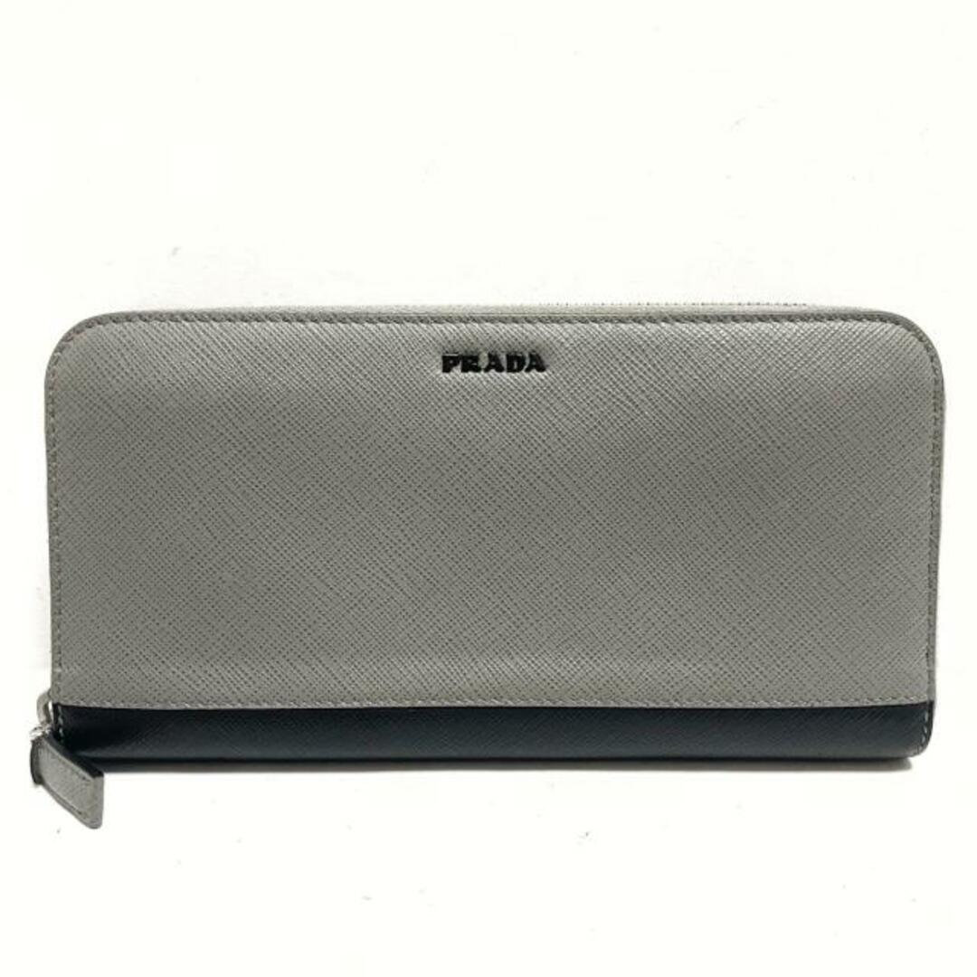 PRADA - PRADA(プラダ) 長財布 - グレー×黒 レザーの通販 by ブラン