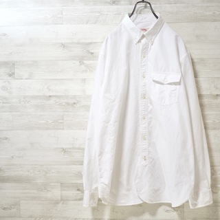 The CLASIK カジュアルシャツ 46(M位) 白x青(ストライプ)