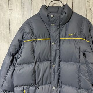 希少カラー NIKE ダウンジャケット 胸ロゴ ヌプシ 肉厚 550 カーキ M