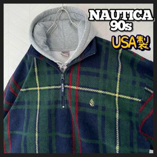 NAUTICA - 入手困難 USA製 90s ノーティカ ハーフジップ フリース プル