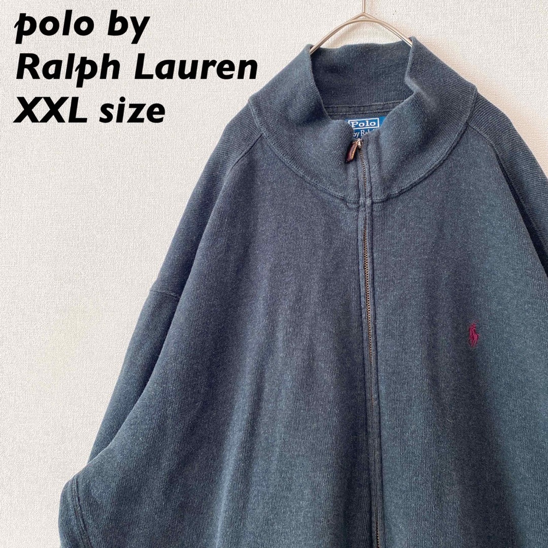 Ralph Lauren(ラルフローレン)の90s ポロバイラルフローレン　パーカー　フルジップ　ポニーロゴ　男女兼用 メンズのトップス(ニット/セーター)の商品写真