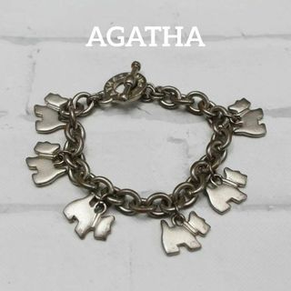 よろしくお願い致しますAGATHA PARIS 本物のシルバーファッションバングルブレスレット♪♪♪