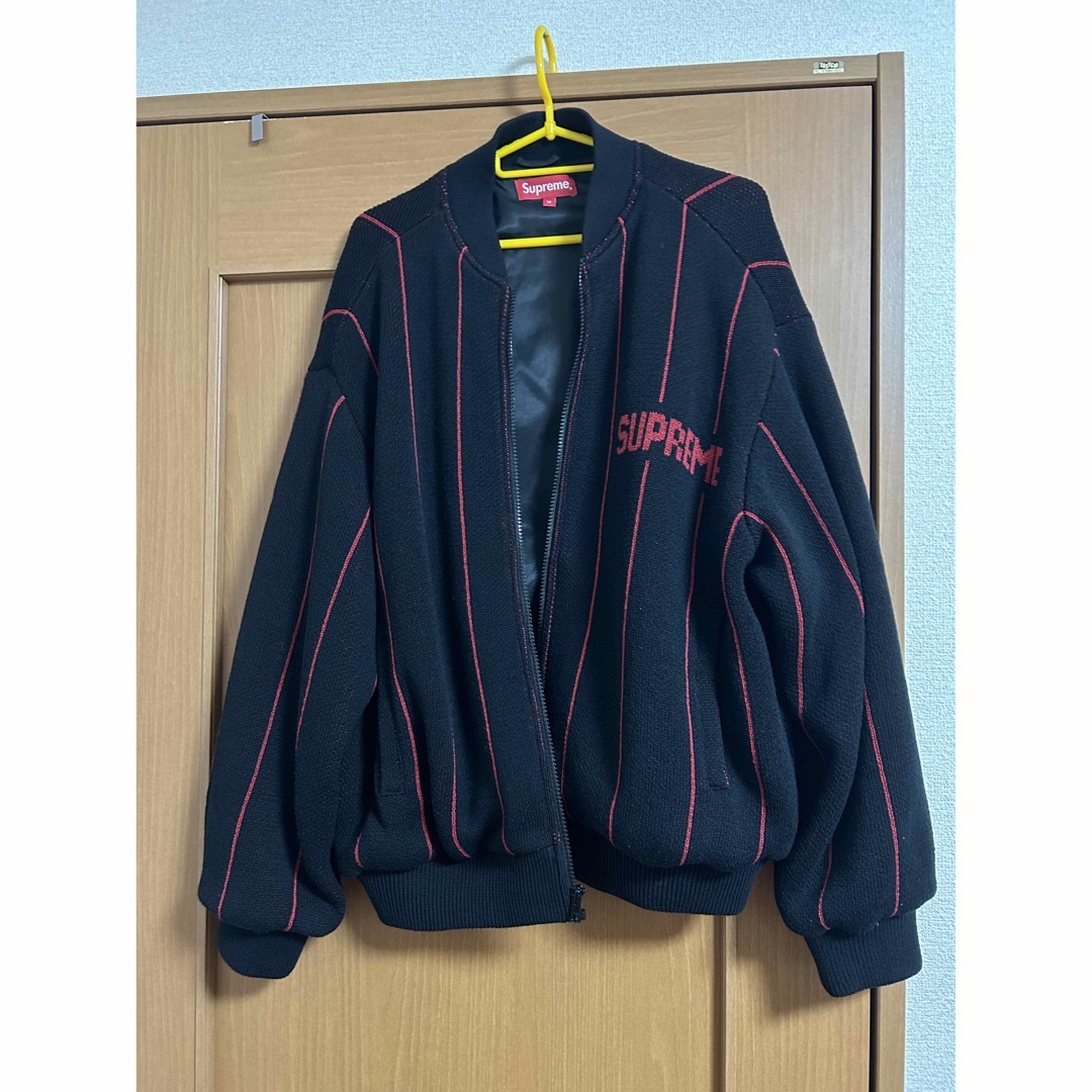 Supreme(シュプリーム)のSupreme Pinstripe Varsity Zip Up Sweater メンズのトップス(ニット/セーター)の商品写真