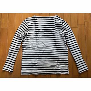 ムジルシリョウヒン(MUJI (無印良品))のMUJI 無印良品 婦人 太番手 ボートネック 長袖Ｔシャツ(M)ボーダー 横縞(Tシャツ(長袖/七分))