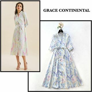 グレースコンチネンタル(GRACE CONTINENTAL)の【グレースクラス】未使用品＊2023年　ヌーボーフラワープリントワンピース　36(ロングワンピース/マキシワンピース)