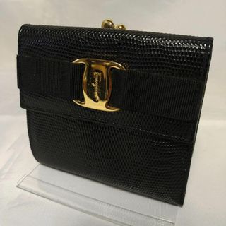 サルヴァトーレフェラガモ(Salvatore Ferragamo)の552超美品　サルヴァトーレフェラガモ　折り財布　ヴァラ　ゴールド金具　がま口(財布)