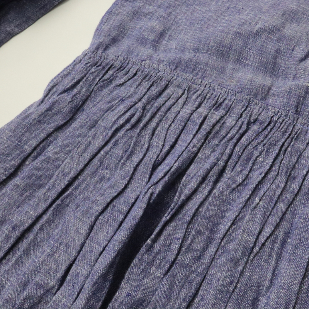 オールドマンズテーラー R&D.M.Co- リネンギャザーシャツドレス/ブルー ワンピース フレア【2400013631280】 レディースのワンピース(その他)の商品写真