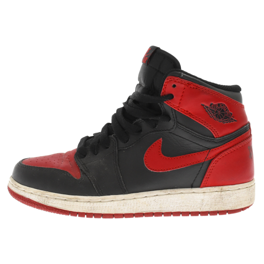 255センチワイズNIKE ナイキ GS Air Jordan 1 Retro High Bred 575441-023 エアジョーダン 1 レトロ ハイ バーンド BRED レディース GS ブレッド ブラック/レッド