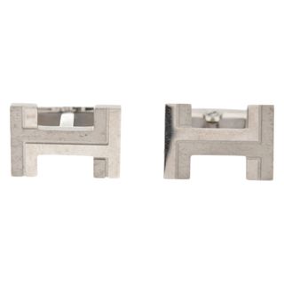 エルメス(Hermes)のHERMES エルメス H au Carre cufflinks ロゴ カフスボタン シルバー(その他)