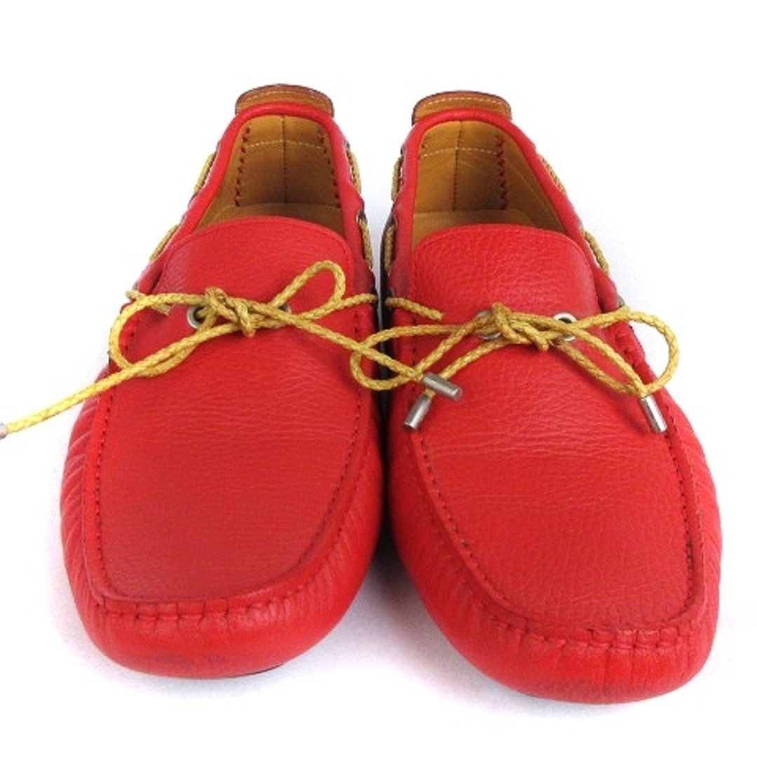 デュカルス ドライビングシューズ スリッポン 靴 レザー 赤 42 27cm位 メンズの靴/シューズ(スリッポン/モカシン)の商品写真