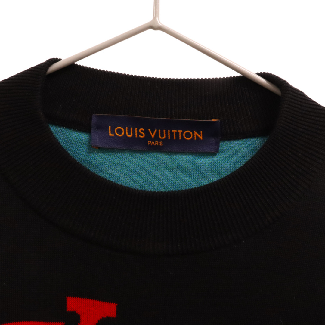 LOUIS VUITTON(ルイヴィトン)のLOUIS VUITTON ルイヴィトン 22SS 2054 ロゴジャガードニット長袖セーター ブラック RM221M JL4 HMN18W メンズのトップス(ニット/セーター)の商品写真