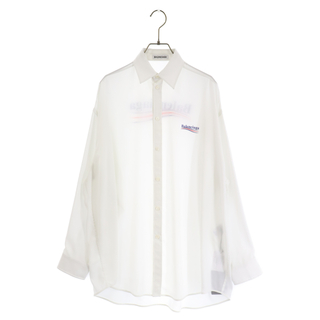 正規品 バレンシアガ ロゴシャツ ビニールコーティング PVC メンズ 白
