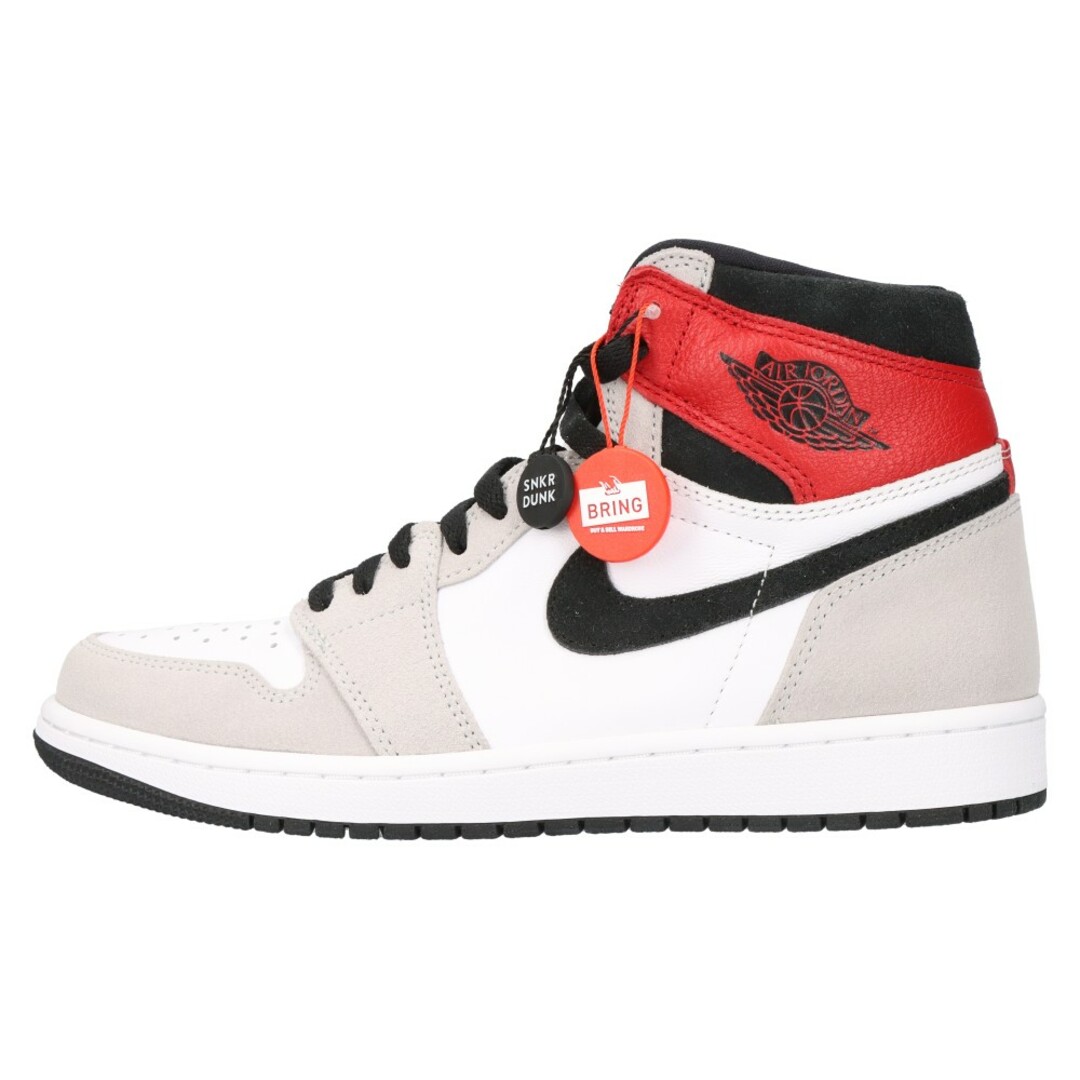 NIKE ナイキ AIR JORDAN1 RETRO HIGH OG Light Smoke Grey エアジョーダン1 レトロ ハイカットスニーカー グレー/レッド 555088-126 US8.5