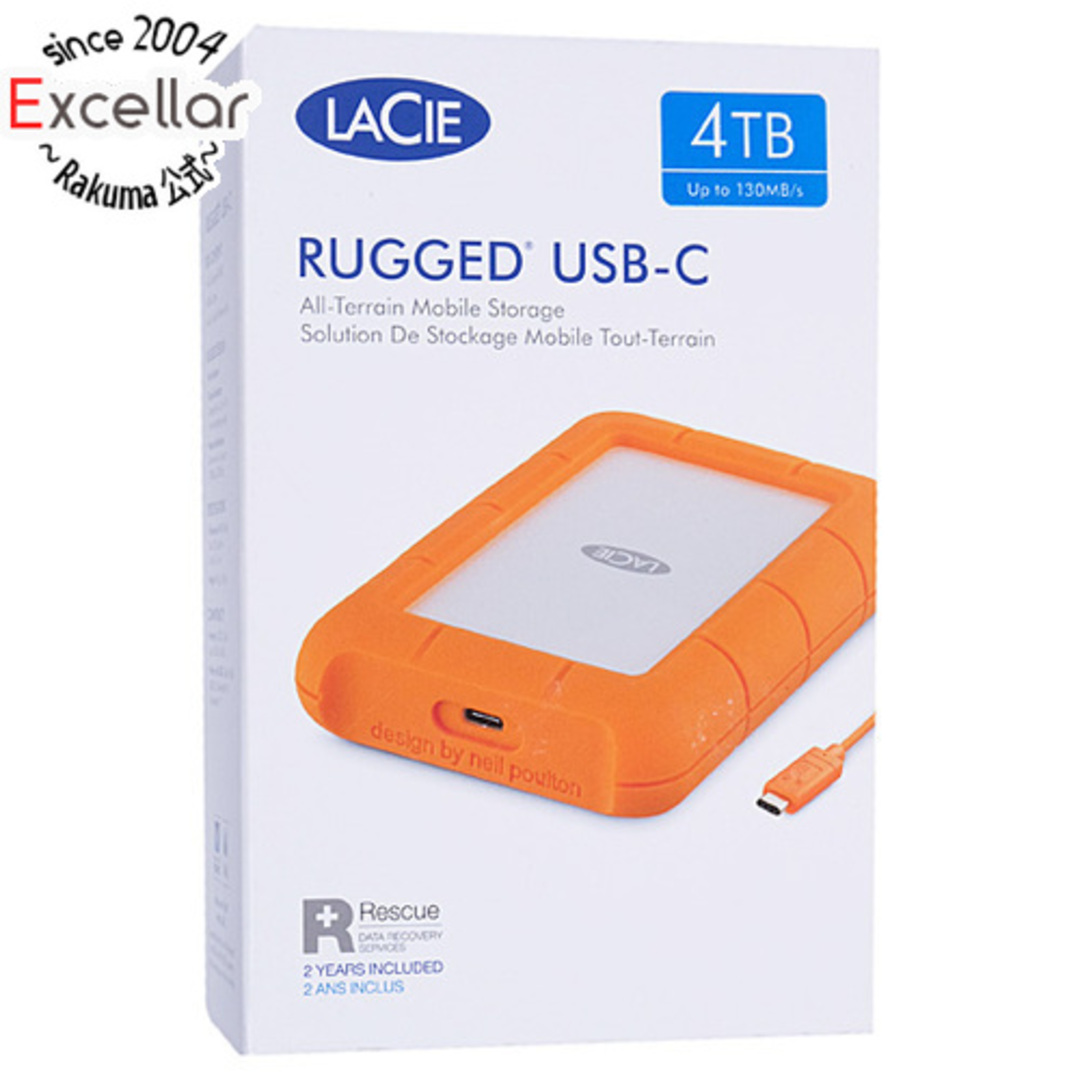 LaCie　Rugged Mini USB-C Portable Drive 4TB　STFR4000800　2EUAPA2EUAPA