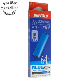 バッファロー(Buffalo)のBUFFALO　USB3.0用 USBメモリー　RUF3-YUF64GA-BL　64GB ブルー(PC周辺機器)