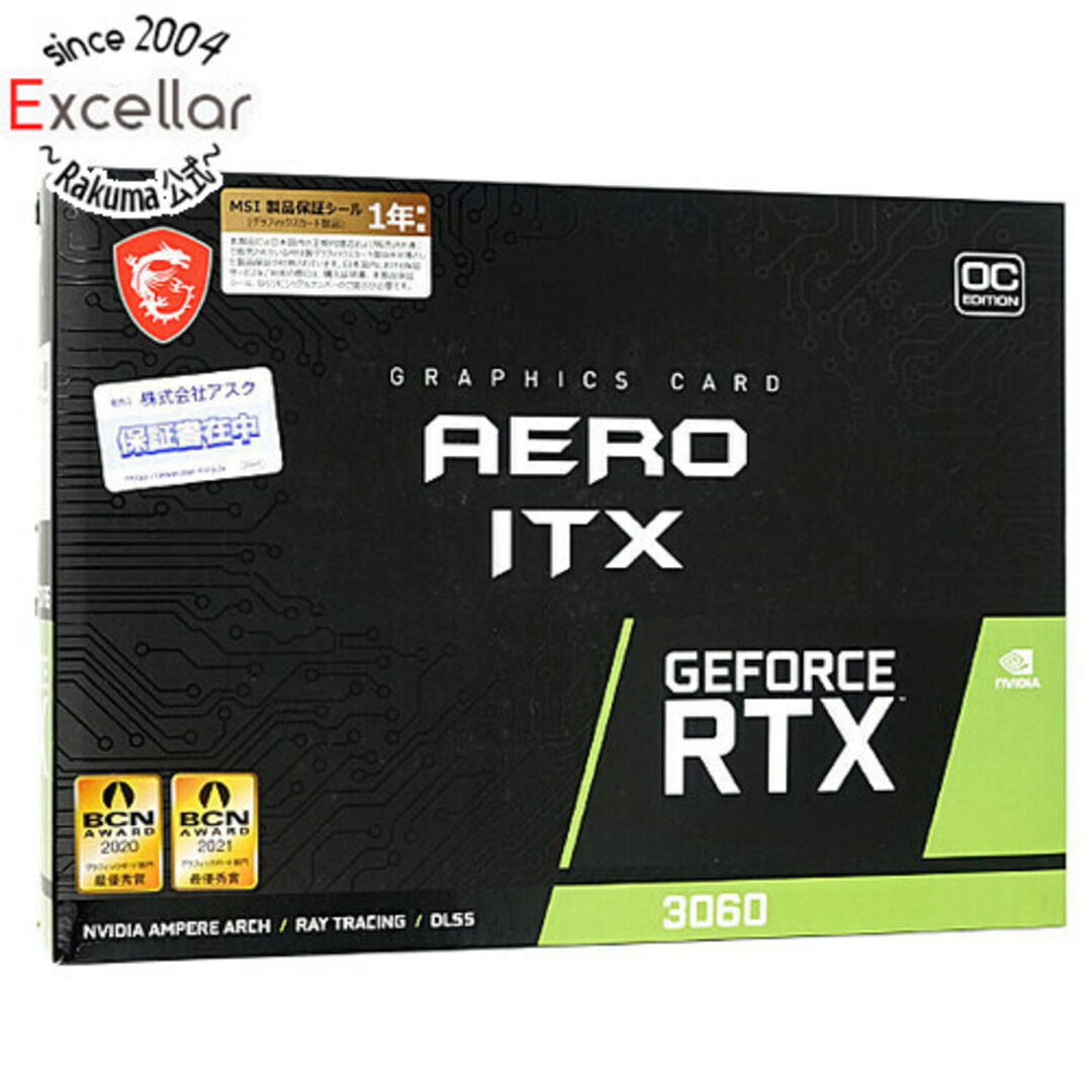 商品状態MSI製グラボ　GeForce RTX 3060 AERO ITX 12G OC　PCIExp 12GB