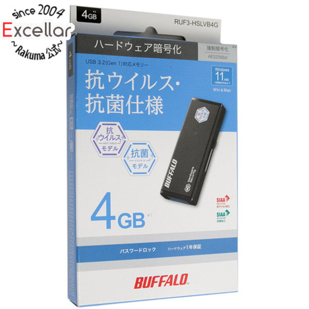 その他BUFFALO　USB3.0用 USBメモリー　RUF3-HSLVB4G　4GB