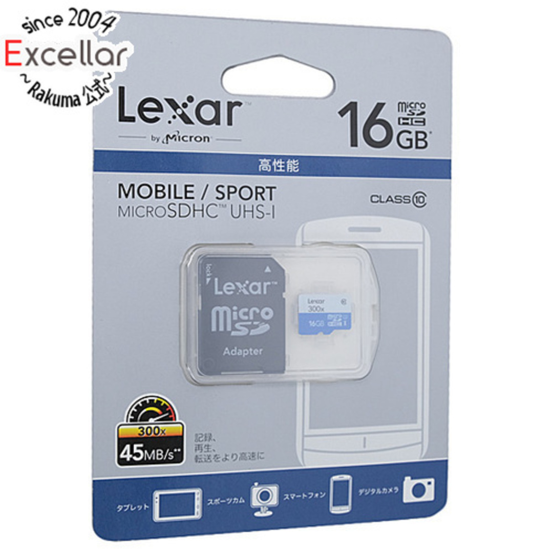 Lexar(レキサー)のLexar　microSDHCカード LSDMI16GBBJP300A　16GB スマホ/家電/カメラのPC/タブレット(PC周辺機器)の商品写真